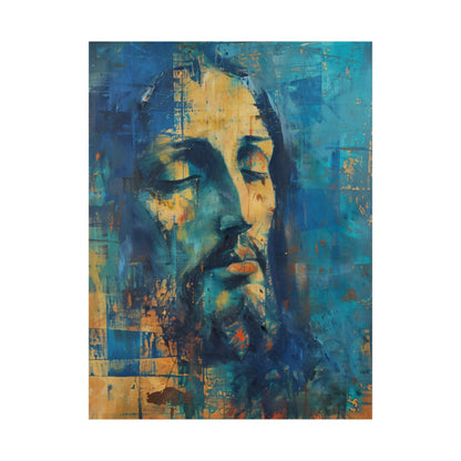"Christ In Blue" - Midcentury Modern Style Christian Art