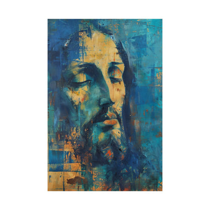 "Christ In Blue" - Midcentury Modern Style Christian Art