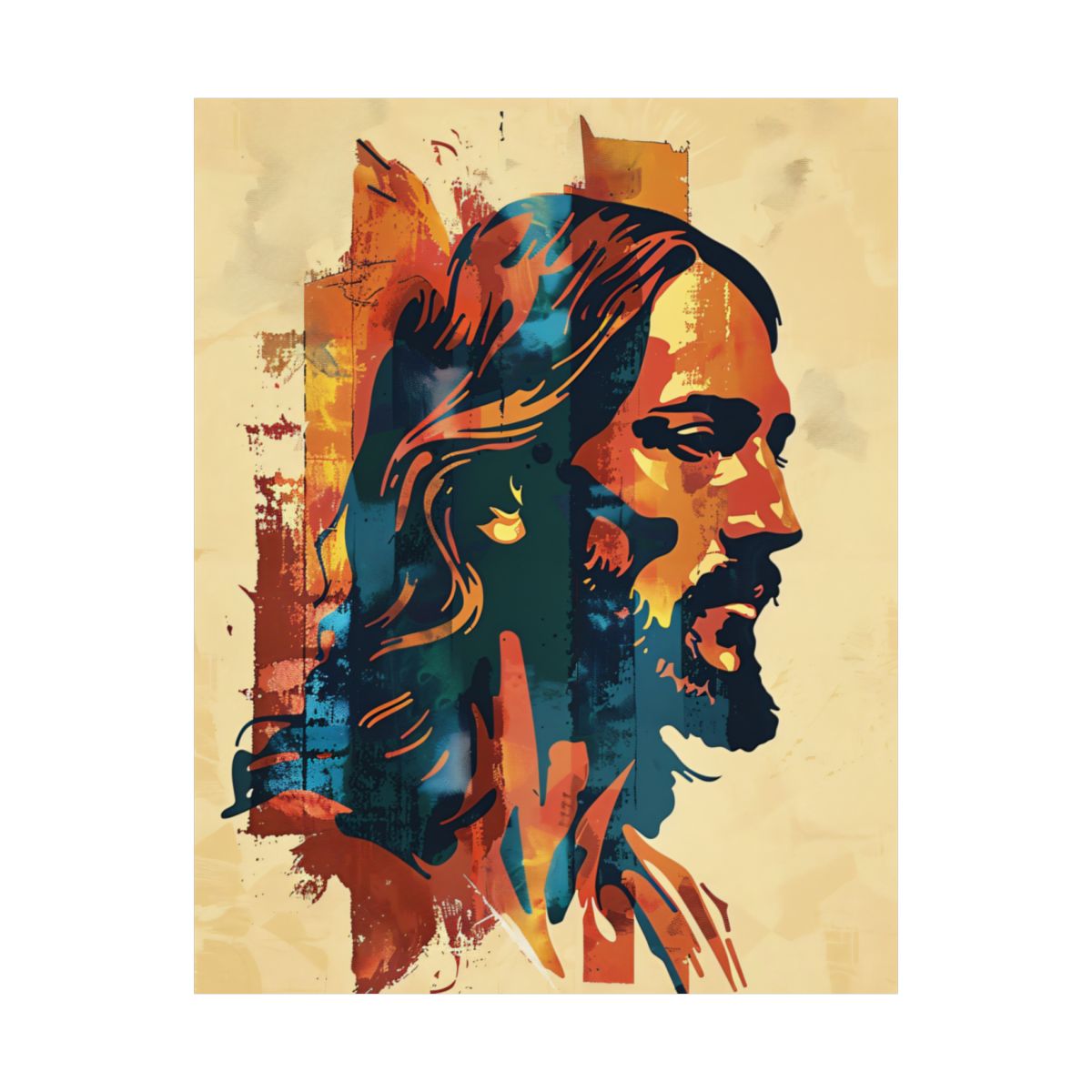 "Christ In Profile" - Christian Graphic Art Print