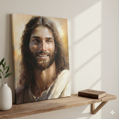 Christ's Loving Smile | Comforting | Christian Canvas Wall Art