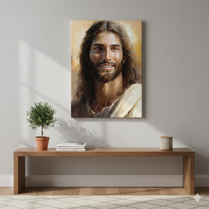 Christ's Loving Smile | Comforting | Christian Canvas Wall Art