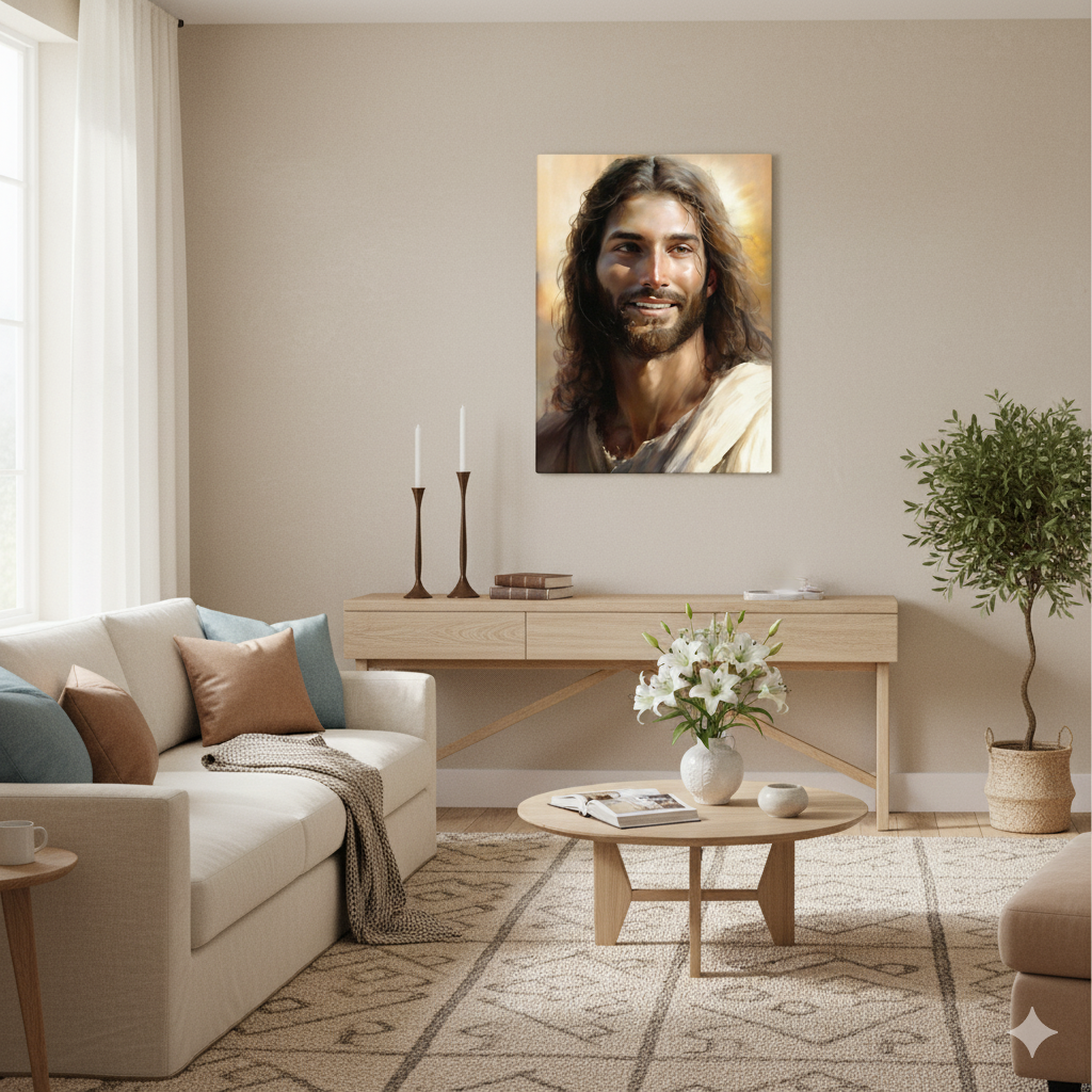 Christ's Loving Smile | Comforting | Christian Canvas Wall Art