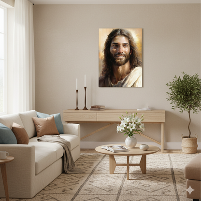 Christ's Loving Smile | Comforting | Christian Canvas Wall Art