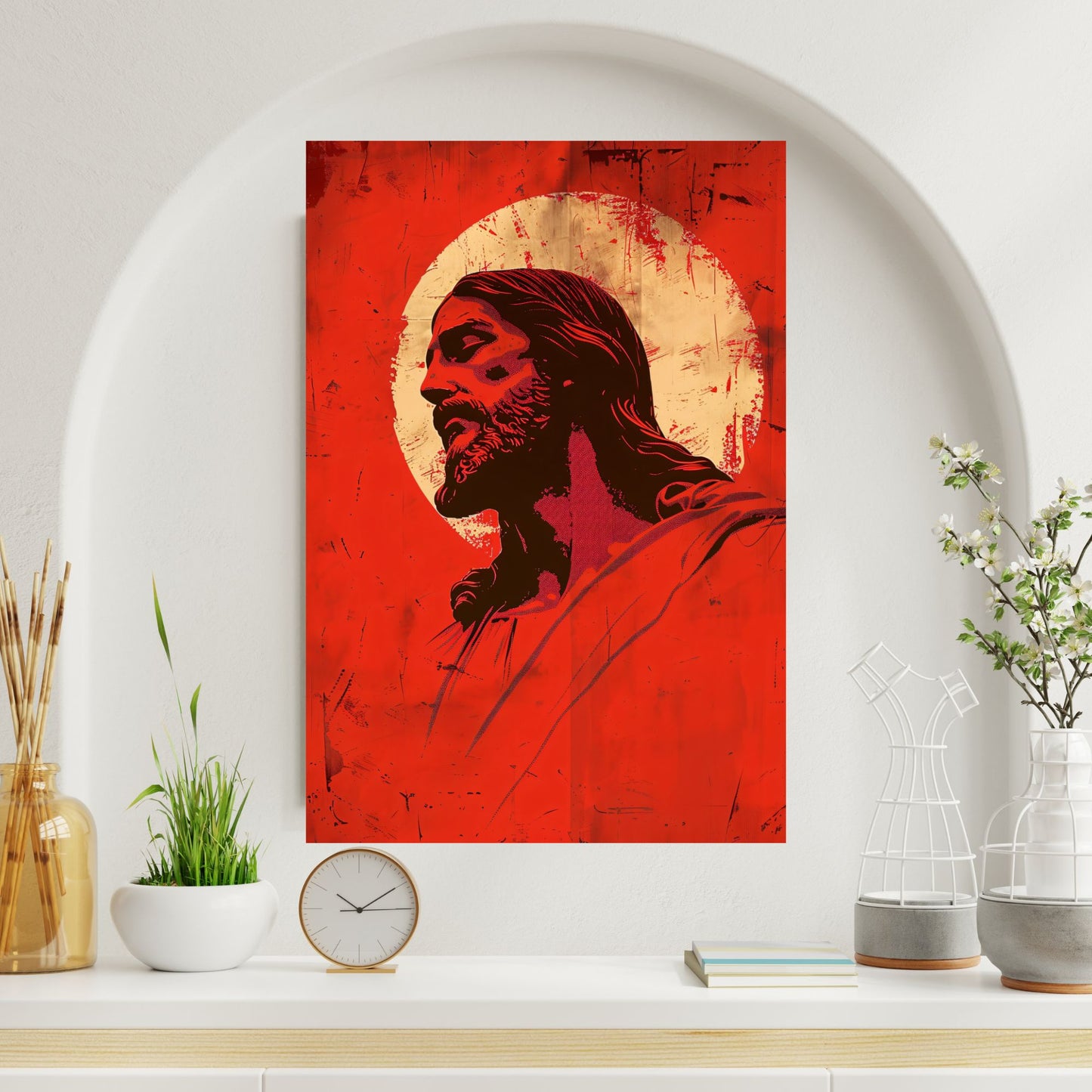 Crimson Christ | Minimalist Style | Fine Art Print