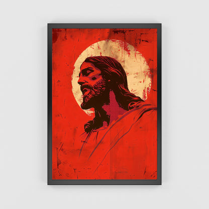 Crimson Christ | Minimalist Style | Fine Art Print