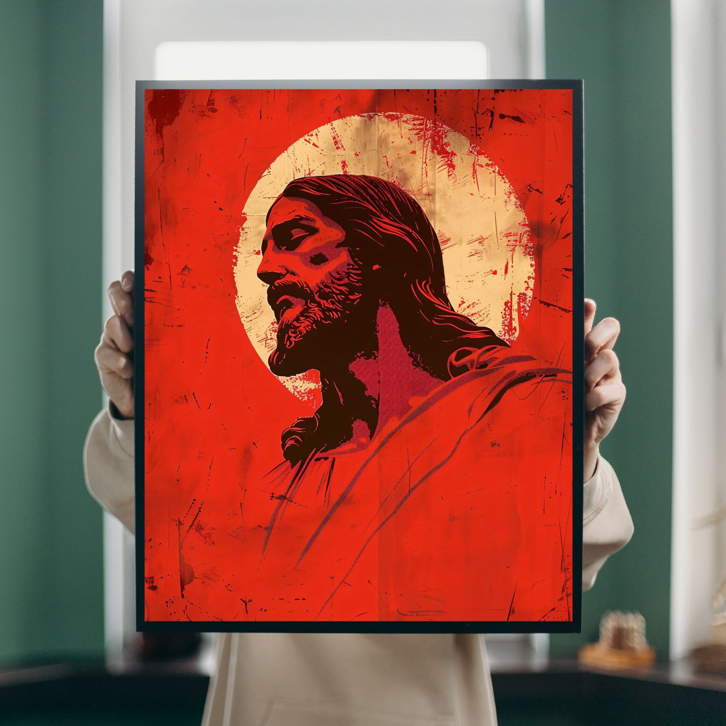 Crimson Christ | Minimalist Style | Fine Art Print