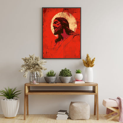 Crimson Christ | Minimalist Style | Fine Art Print