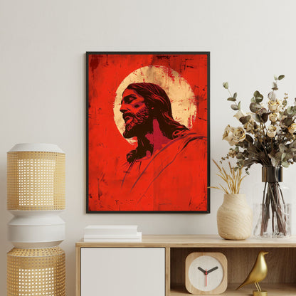 Crimson Christ | Minimalist Style | Fine Art Print