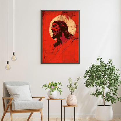 Crimson Christ | Minimalist Style | Fine Art Print