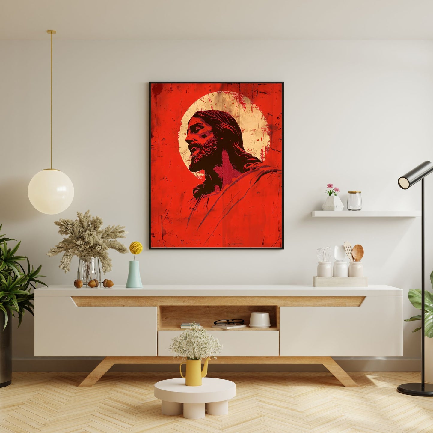 Crimson Christ | Minimalist Style | Fine Art Print