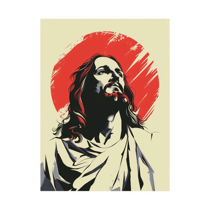 “Crimson Light” – Modern Graphic Jesus Art Print