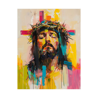 "Crown Of Glory" – Colorful Abstract Jesus Art Print