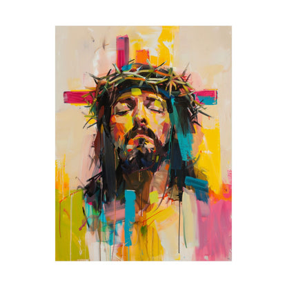 "Crown Of Glory" – Colorful Abstract Jesus Art Print