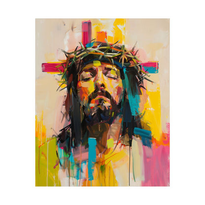 "Crown Of Glory" – Colorful Abstract Jesus Art Print
