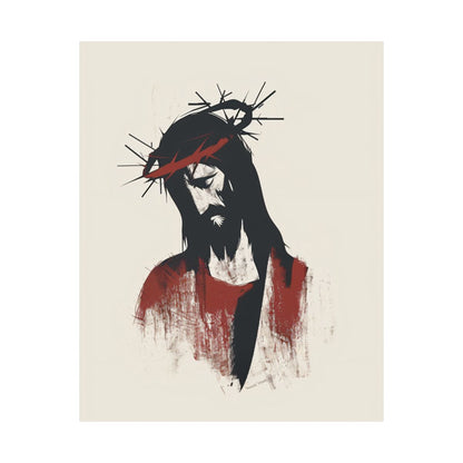 “Crown Of Thorns” – Catholic Midcentury Modern Jesus Art Print