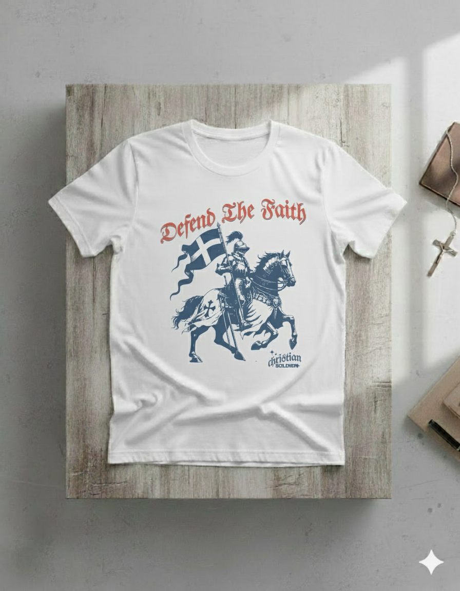 Defend The Faith - Christian Crusader Knight T-Shirt