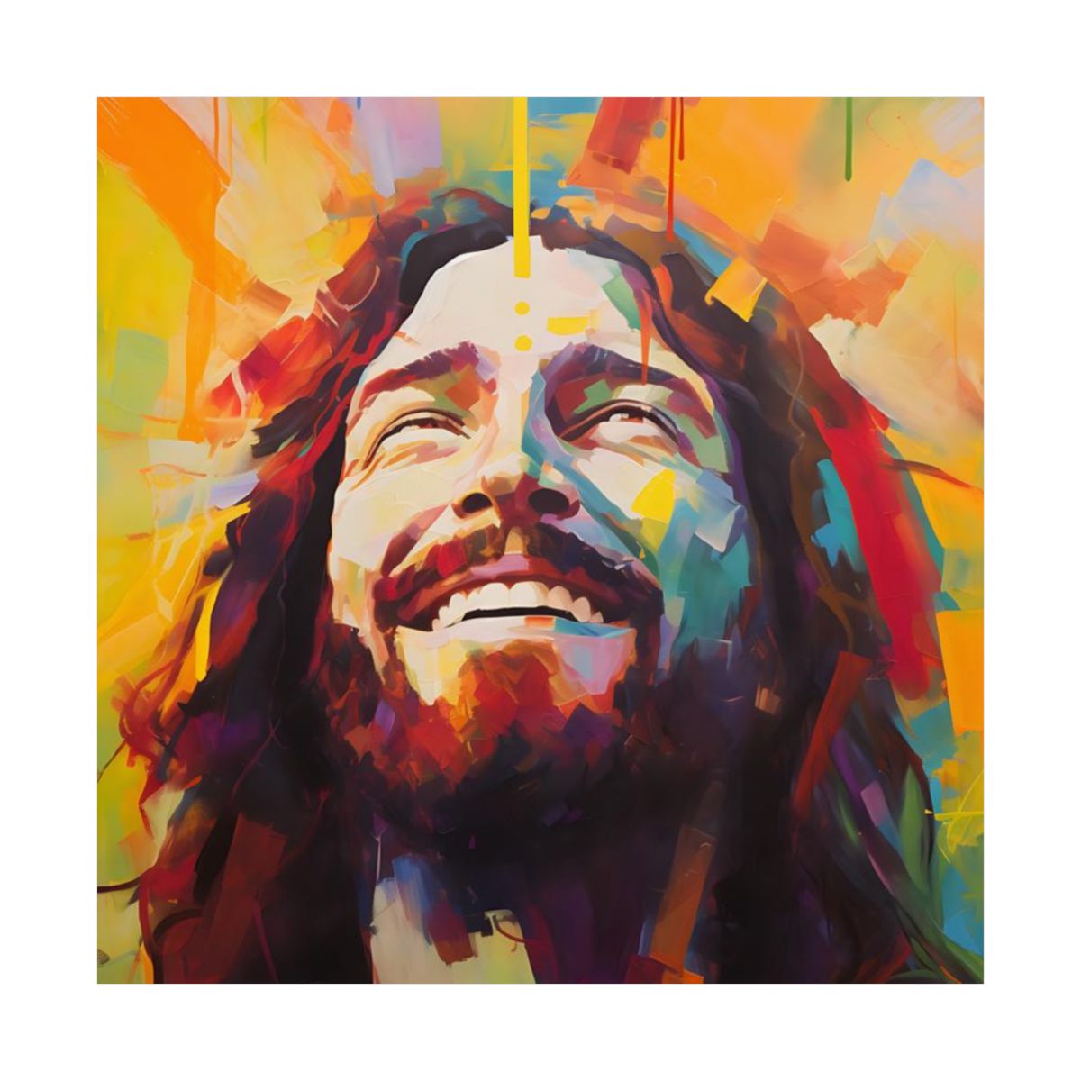 "Divine Joy!" - Colorful Boho-Style Christian Wall Art Print