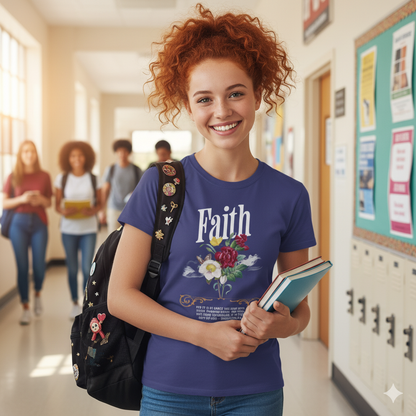 Ephesians 2:8 Bible Quote Floral Design T-Shirt