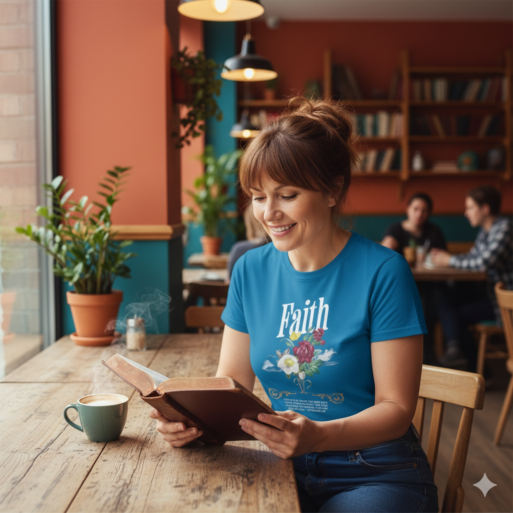 Ephesians 2:8 Bible Quote Floral Design T-Shirt