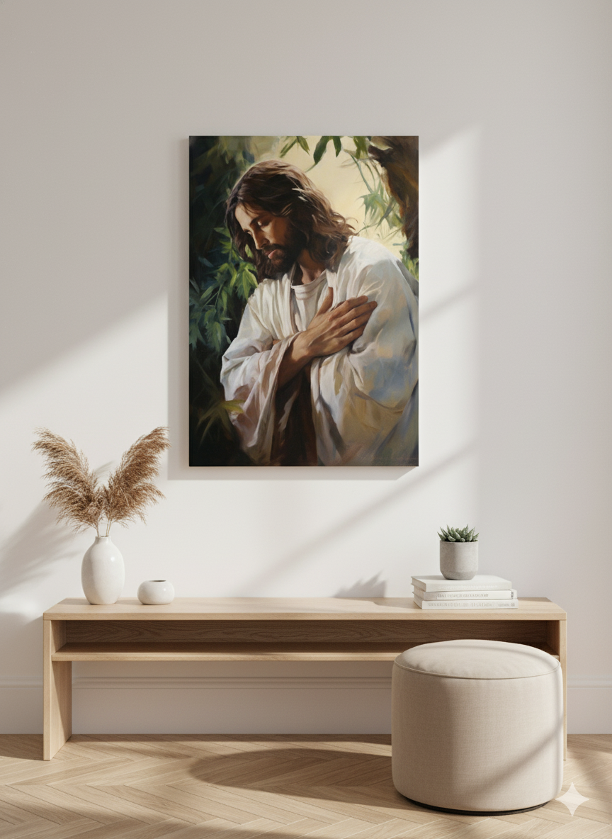 Jesus In Gethsemane | Peaceful & Calming | Christian Canvas Wall Art