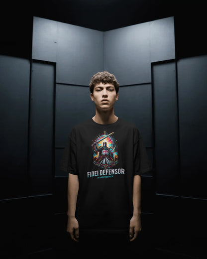 Fidei Defensor - In His Service Christian Knight T-Shirt