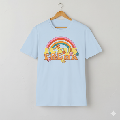Jesus Freak 70s Retro Rainbow Christian T-Shirt
