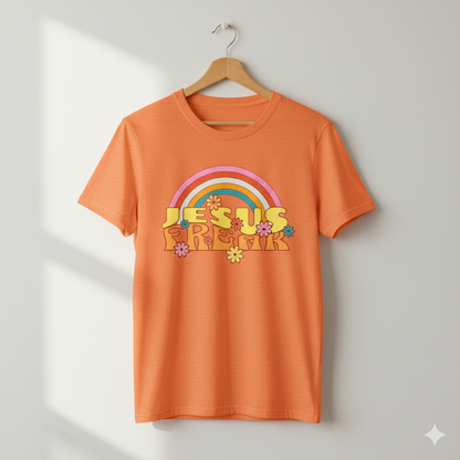 Jesus Freak 70s Retro Rainbow Christian T-Shirt