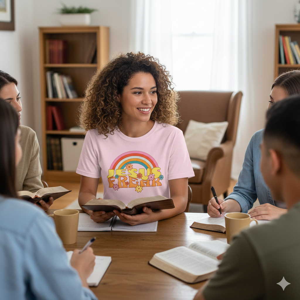 Jesus Freak 70s Retro Rainbow Christian T-Shirt