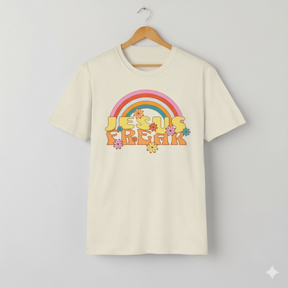 Jesus Freak 70s Retro Rainbow Christian T-Shirt