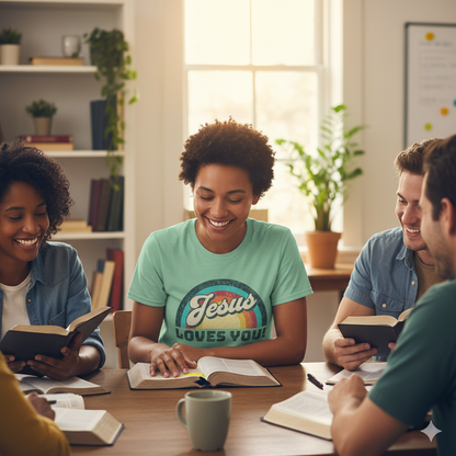 Jesus Loves You 70s Retro Rainbow Shirt