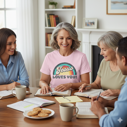 Jesus Loves You 70s Retro Rainbow Shirt