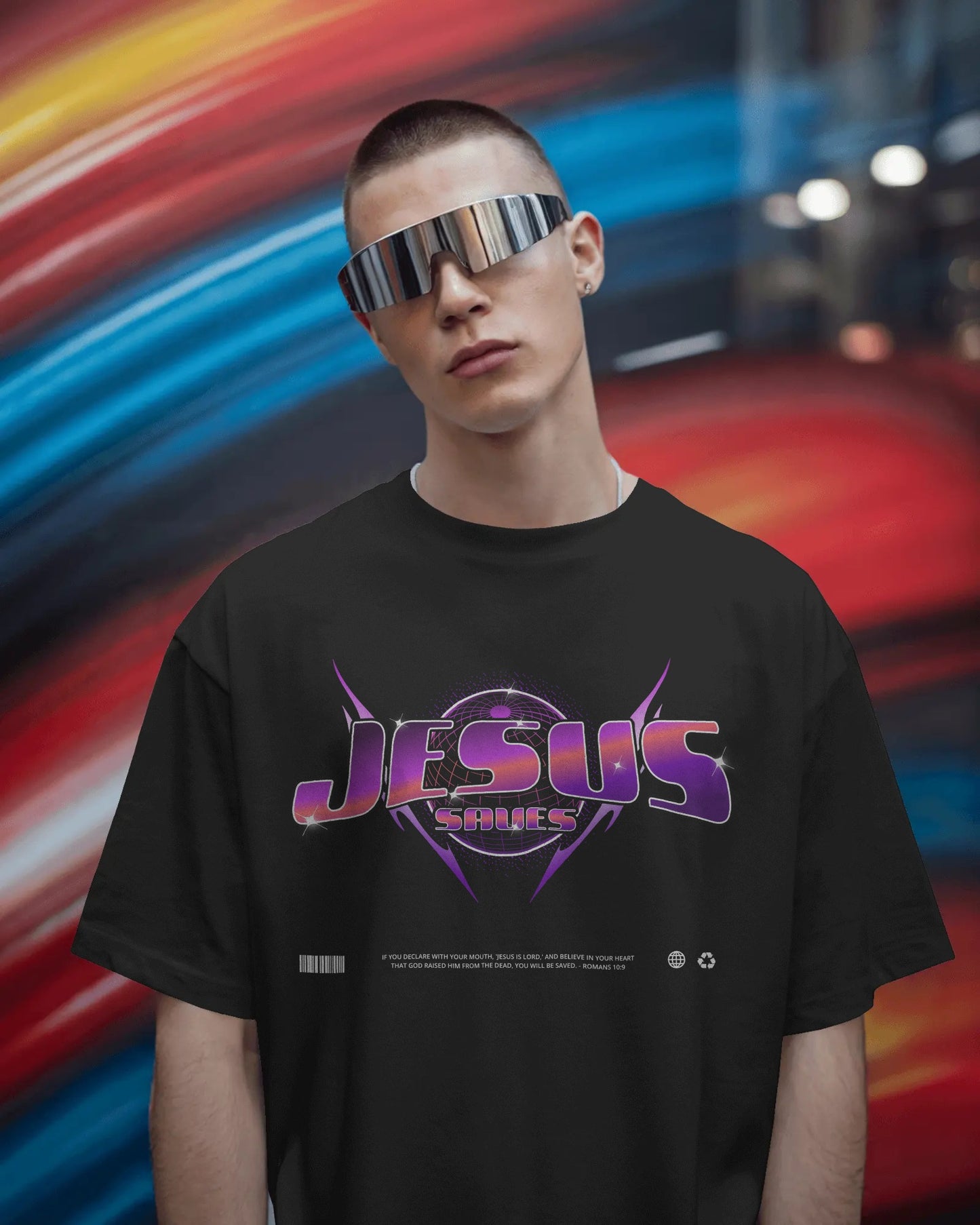 Jesus Saves 80s Style Retro T-Shirt