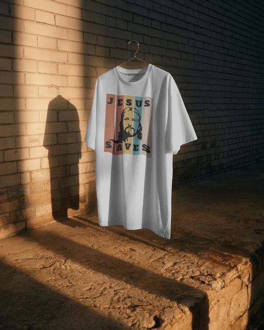 Jesus Saves 90s Style Christian T-Shirt