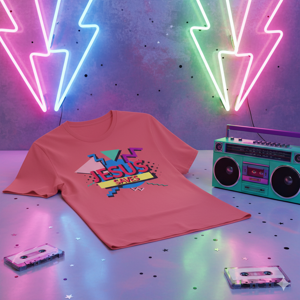 Jesus Saves - 90s Style Christian T-Shirt