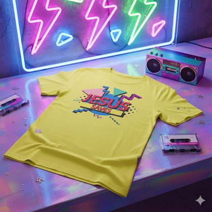 Jesus Saves - 90s Style Christian T-Shirt