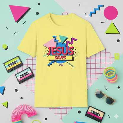 Jesus Saves - 90s Style Christian T-Shirt