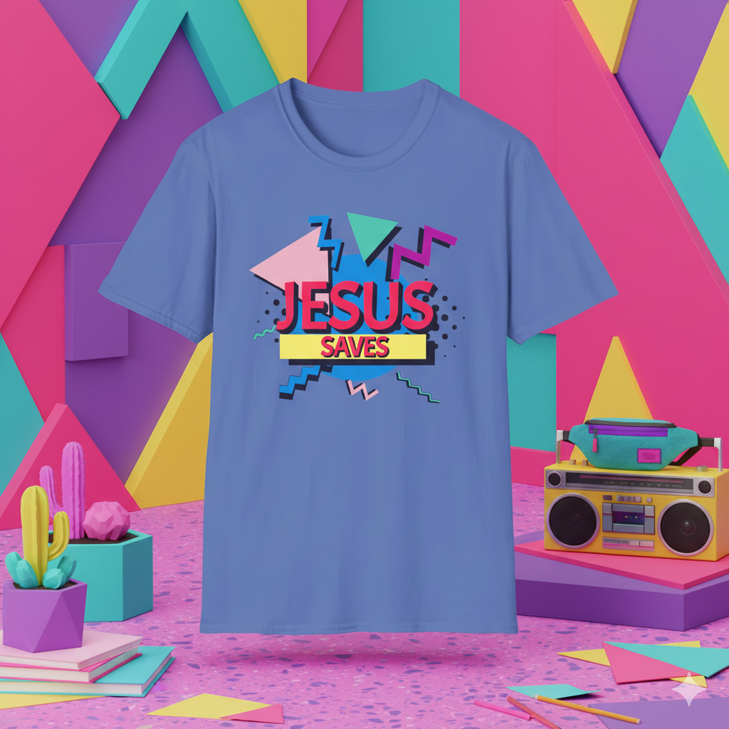 Jesus Saves - 90s Style Christian T-Shirt