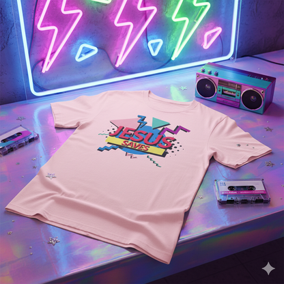 Jesus Saves - 90s Style Christian T-Shirt