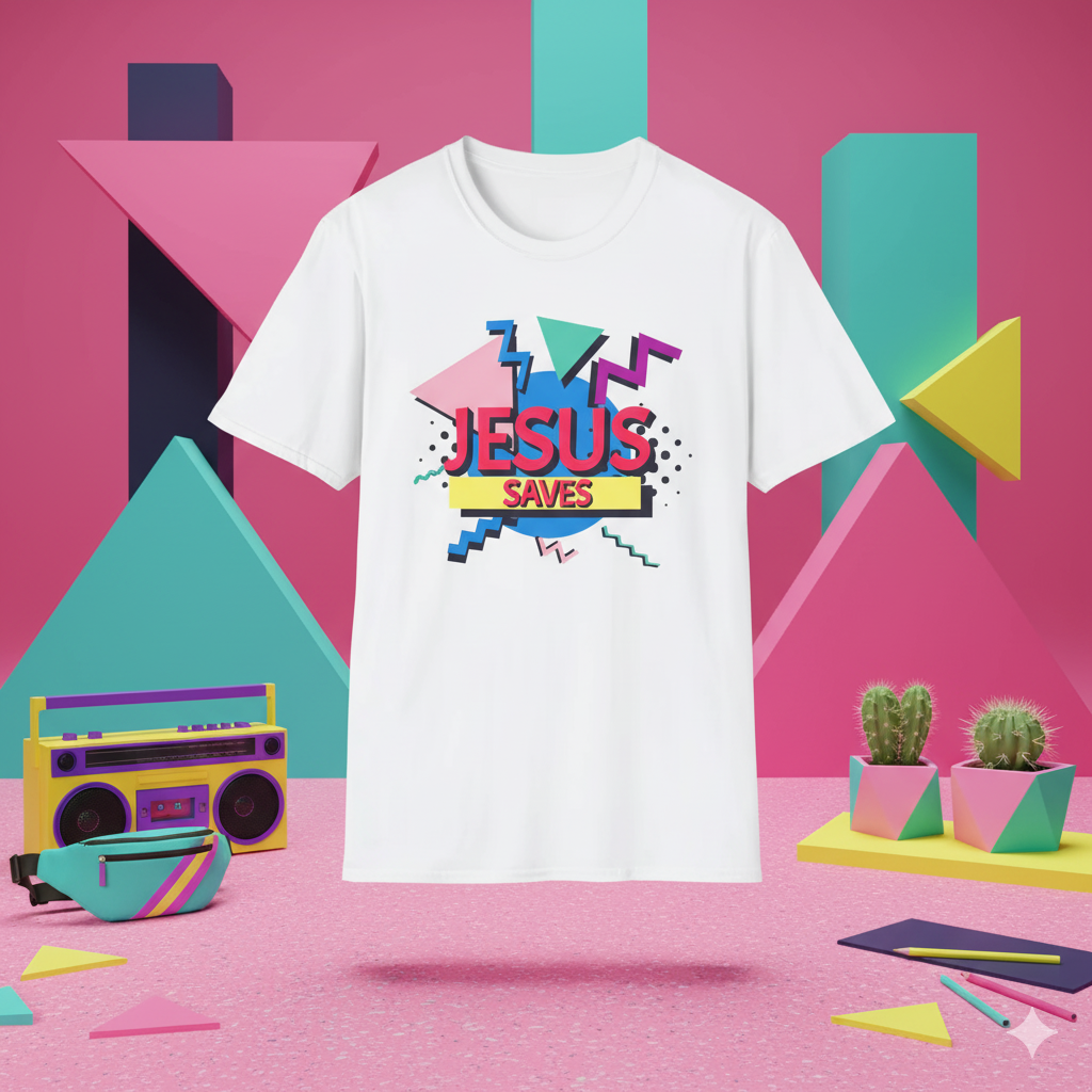 Jesus Saves - 90s Style Christian T-Shirt