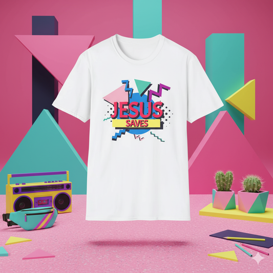 Jesus Saves - 90s Style Christian T-Shirt