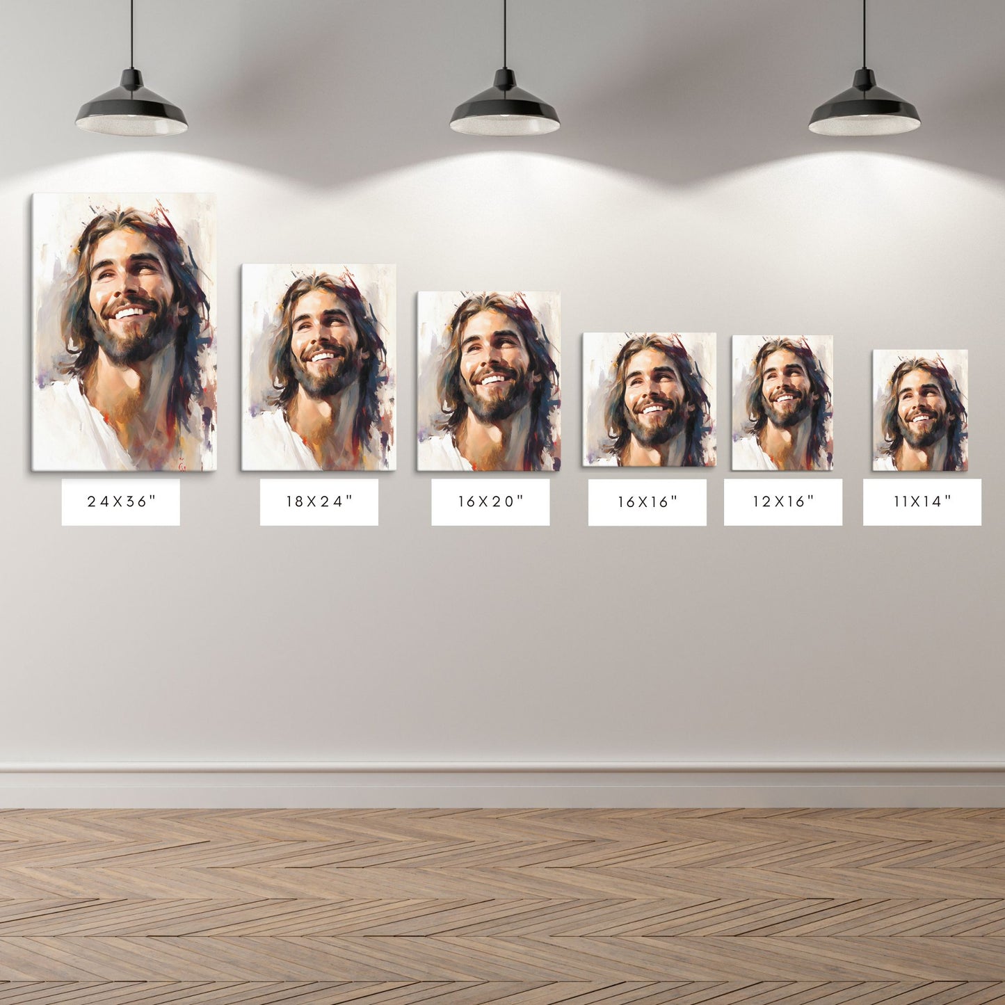 Jesus Smiling | Joyful | Christian Canvas Wall Art