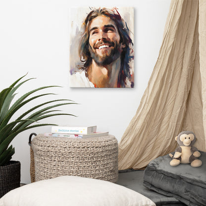 Jesus Smiling | Joyful | Christian Canvas Wall Art