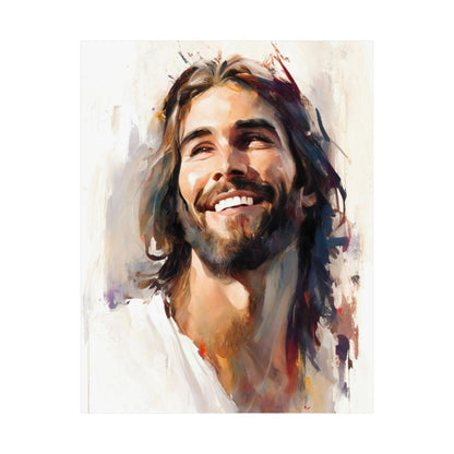 "Jesus Smiling" - Watercolor-style Portrait