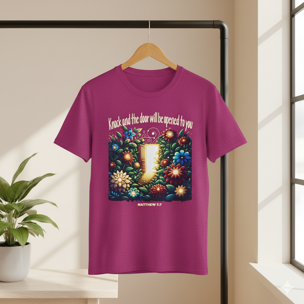 Matthew 7:7 Bible Verse Christian T Shirt