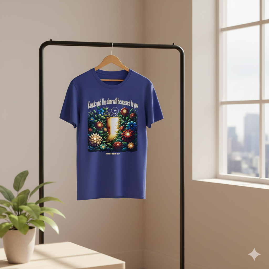 Matthew 7:7 Bible Verse Christian T Shirt