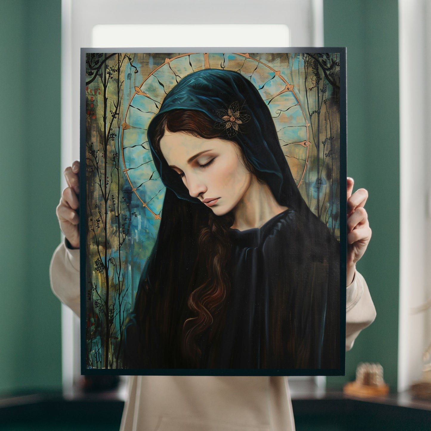 Madonna In Blue | Art Nouveau Style | Fine Art Print