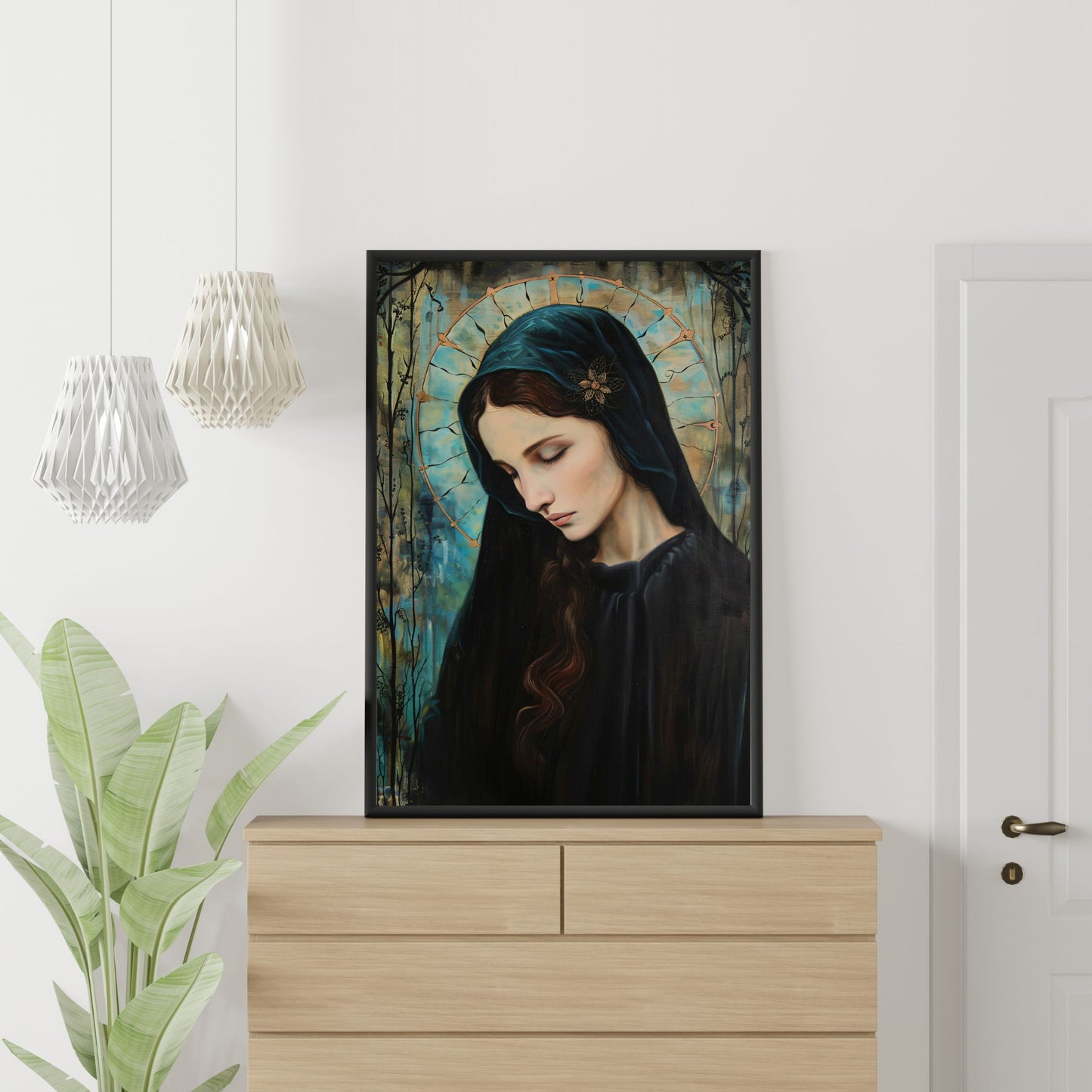 Madonna In Blue | Art Nouveau Style | Fine Art Print