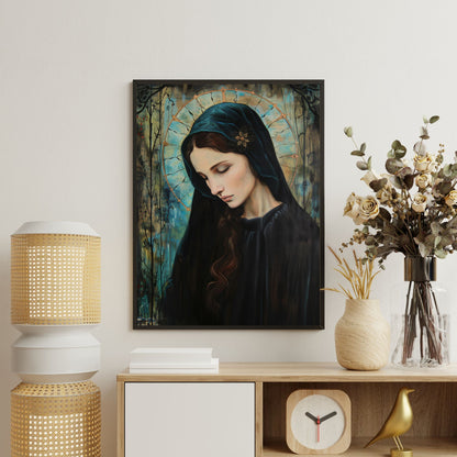 Madonna In Blue | Art Nouveau Style | Fine Art Print