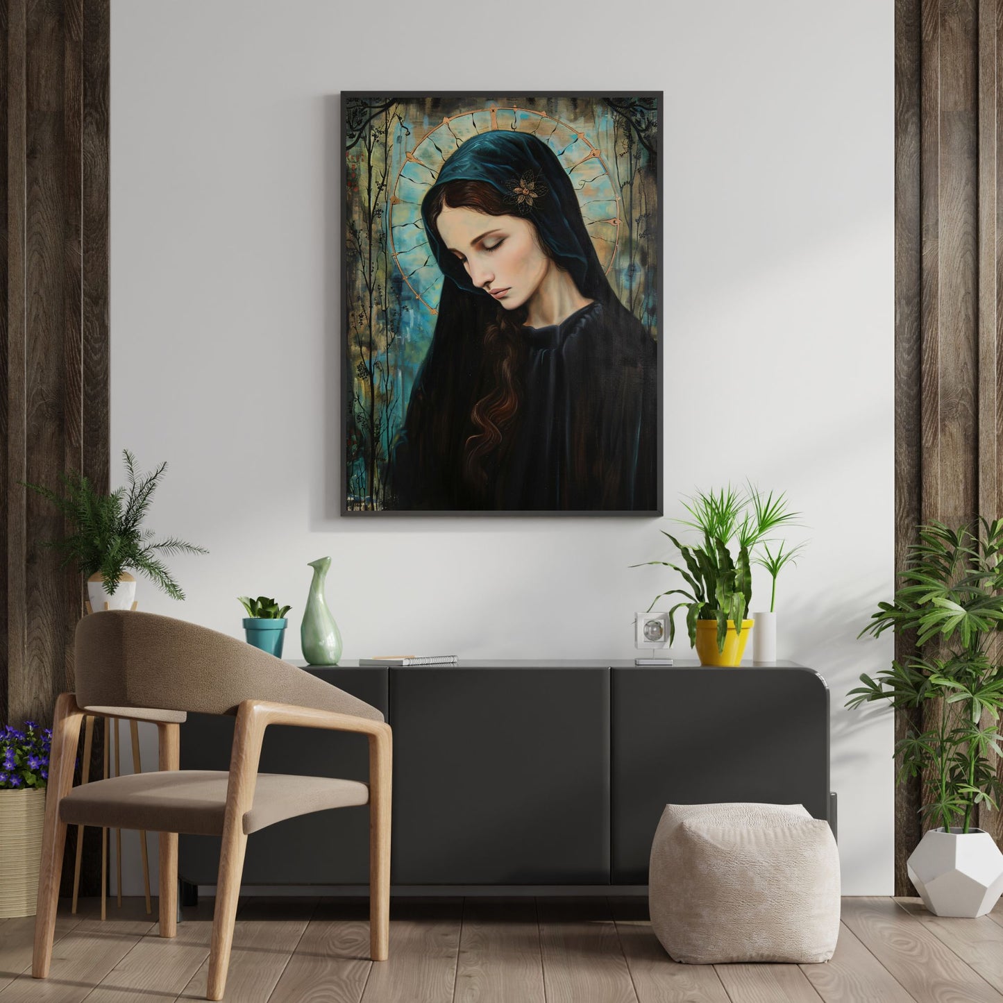 Madonna In Blue | Art Nouveau Style | Fine Art Print