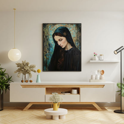 Madonna In Blue | Art Nouveau Style | Fine Art Print